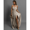 Krémové dlhé variabilné spoločenské šaty CUPAUCA