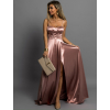 Staroružové saténové dlhé korzetové šaty KALALOT