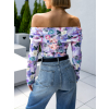 Světle fialové elastické body LIBAROT se vzory (Veľkosť ONESIZE)
