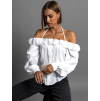 Bílá elegantní halenka SYLVESTR (Veľkosť M/L)