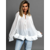 Biela blúzka PATRYK s volánikmi