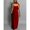 Bordó variabilné dlhé šaty HAARLEN