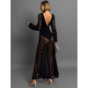 Čierne dlhé čipkované šaty OCHRIM s bodmi
