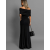 Čierne dlhé spoločenské šaty EMANUELE bez ramienok
