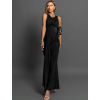 Čierne dlhé šaty TADEUS na zaväzovanie