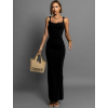 Čierne dlhé tvarujúce večerné šaty COMNORY