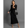 Čierne elegantné šaty MIKORA s prestrihom