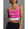 Růžový stylový crop top CALESTEN (Veľkosť ONESIZE)