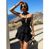 Čierne krátke volánikové šaty FOTIS