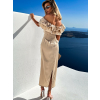 Krémové dlhé elegantné šaty UNIVERS