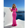 Ružové dlhé elegantné šaty HUSSIAN