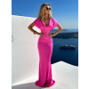 Ružové dlhé elegantné šaty HUSSIAN