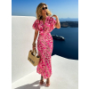 Růžové elegantní šaty SQUARD s leopardím vzorem (Veľkosť ONESIZE)