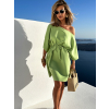 Svetlo zelené oversize elegantné zaväzovacie šaty GRANDIE