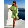 Svetlo zelené oversize elegantné zaväzovacie šaty GRANDIE