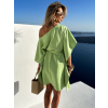 Svetlo zelené oversize elegantné zaväzovacie šaty GRANDIE