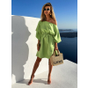 Svetlo zelené oversize elegantné zaväzovacie šaty GRANDIE