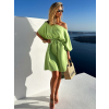 Svetlo zelené oversize elegantné zaväzovacie šaty GRANDIE