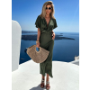 103743 2 khaki satenove saty miriam s kratkym rukavem