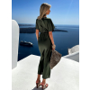 103743 3 khaki satenove saty miriam s kratkym rukavem