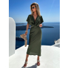 103743 4 khaki satenove saty miriam s kratkym rukavem
