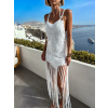 Biele háčkované letné šaty cez plavky JUSUF