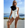 Biele štýlové jednodielne plavky KLEANTIS so sukňou