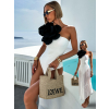 Biele štýlové jednodielne plavky KLEANTIS so sukňou