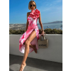Ružové štýlové jednodielne plavky KASIAN so sukňou