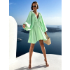 Svetlo zelené boho krátke šaty RANGE s výstrihom
