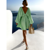 Svetlo zelené boho krátke šaty RANGE s výstrihom