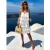 Bílé letní šaty KOSTAS s volánky (Veľkosť ONESIZE)