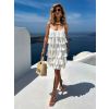 Bílé letní šaty KOSTAS s volánky (Veľkosť ONESIZE)