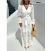 Bílé dlouhé boho maxi šaty KELZANG se spodničkou (Veľkosť M/L)