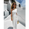 Biele elegantné asymetrické šaty DIETER