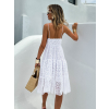 Biele háčkované letné šaty GUCCIO na ramienka