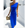 Kráľovsky modré asymetrické elegantné šaty DIETER