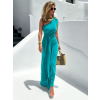 Tyrkysové elegantné asymetrické šaty DIETER