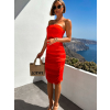 Červené dúhové letné šaty BRASIL bez ramienok