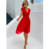 Červené elegantné šaty EDVIN s výstrihom