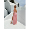 Ružové dlhé saténové šaty EMERIK