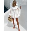 Bílé elegantní oversize boho krátké šaty NANDON (Veľkosť ONESIZE)