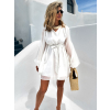 Bílé elegantní oversize boho krátké šaty NANDON (Veľkosť ONESIZE)