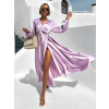 104676 2 svetle fialove satenove dlouhe saty woman s rozparkem
