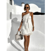 Biele koktailové asymetrické šaty JUJUBE s volánikmi