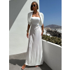 Biele variabilné dlhé spoločenské šaty HAARLEN