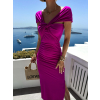 Fialové dlhé elastické šaty SOLDIER