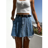 Modré džínsová skladaná sukňa JAYDEN s kraťasmi