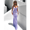 Svetlo fialové dlhé saténové šaty MARSELLE s holým chrbtom