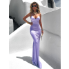 Svetlo fialové dlhé saténové šaty MARSELLE s holým chrbtom